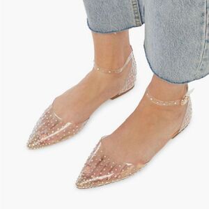 NEW Shoedazzle Crysten Clear Embellished Flat Size 6.5